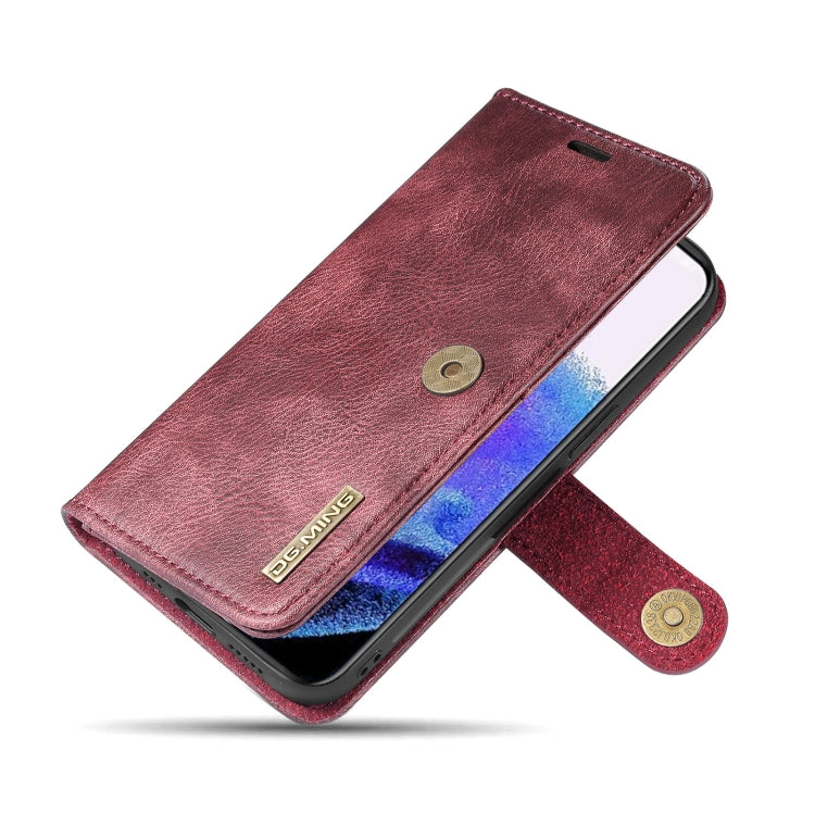 For iPhone 13 Pro DG.MING Crazy Horse Texture Flip Detachable Magnetic Leather Case with Holder & Card Slots & Wallet (Red) - HoMEdemic™ 