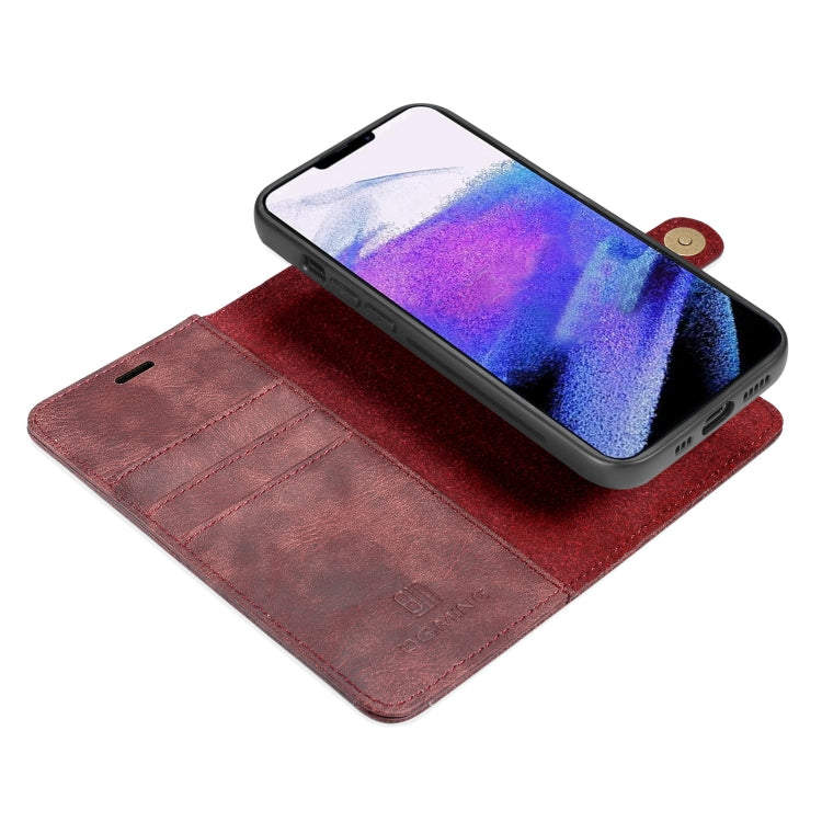 For iPhone 13 Pro DG.MING Crazy Horse Texture Flip Detachable Magnetic Leather Case with Holder & Card Slots & Wallet (Red) - HoMEdemic™ 