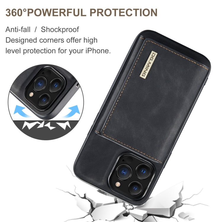 For iPhone 13 Pro DG.MING M1 Series 3-Fold Multi Card Wallet Shockproof Case with Holder Function (Black) - HoMEdemic™ 