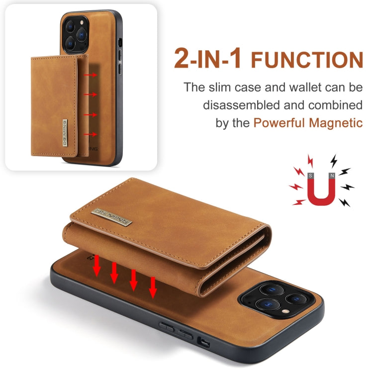 For iPhone 13 Pro DG.MING M1 Series 3-Fold Multi Card Wallet Shockproof Case with Holder Function (Brown) - HoMEdemic™ 