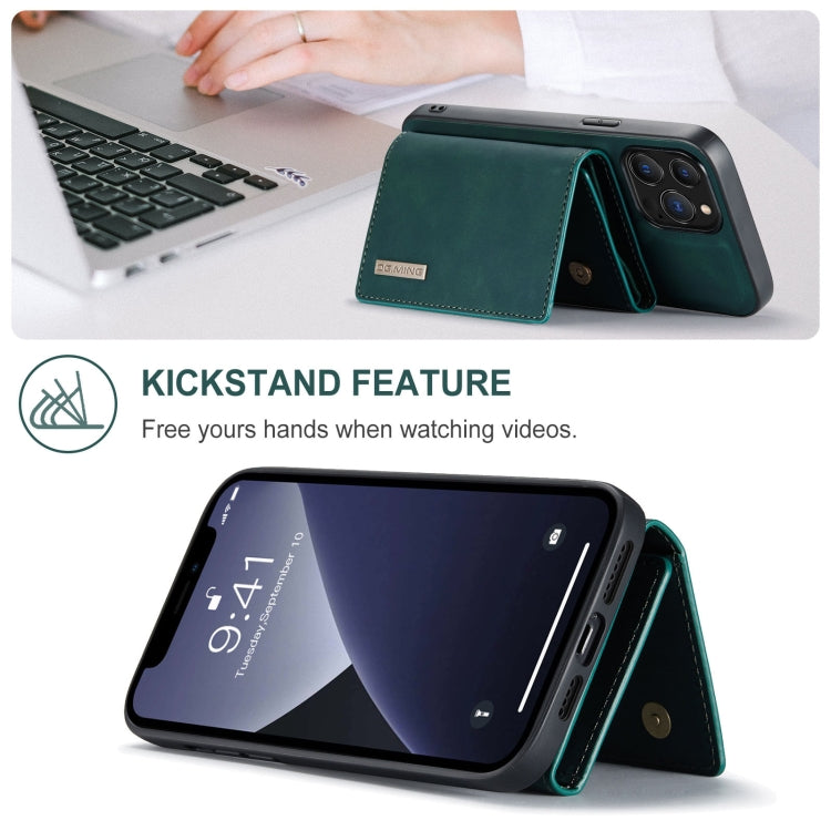For iPhone 13 Pro DG.MING M1 Series 3-Fold Multi Card Wallet Shockproof Case with Holder Function (Green) - HoMEdemic™ 
