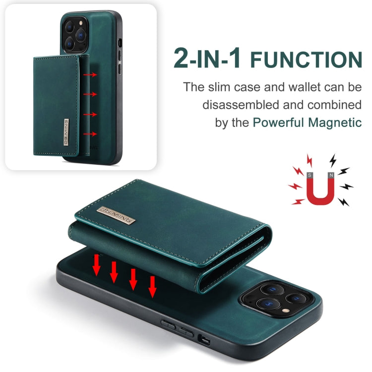 For iPhone 13 Pro DG.MING M1 Series 3-Fold Multi Card Wallet Shockproof Case with Holder Function (Green) - HoMEdemic™ 
