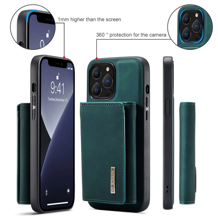 For iPhone 13 Pro DG.MING M1 Series 3-Fold Multi Card Wallet Shockproof Case with Holder Function (Green) - HoMEdemic™ 