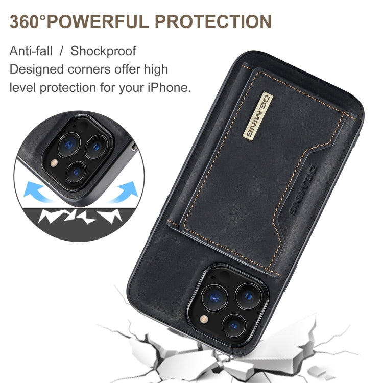 For iPhone 13 Pro DG.MING M2 Series 3-Fold Card Bag Shockproof Case with Wallet & Holder Function (Black) - HoMEdemic™ 