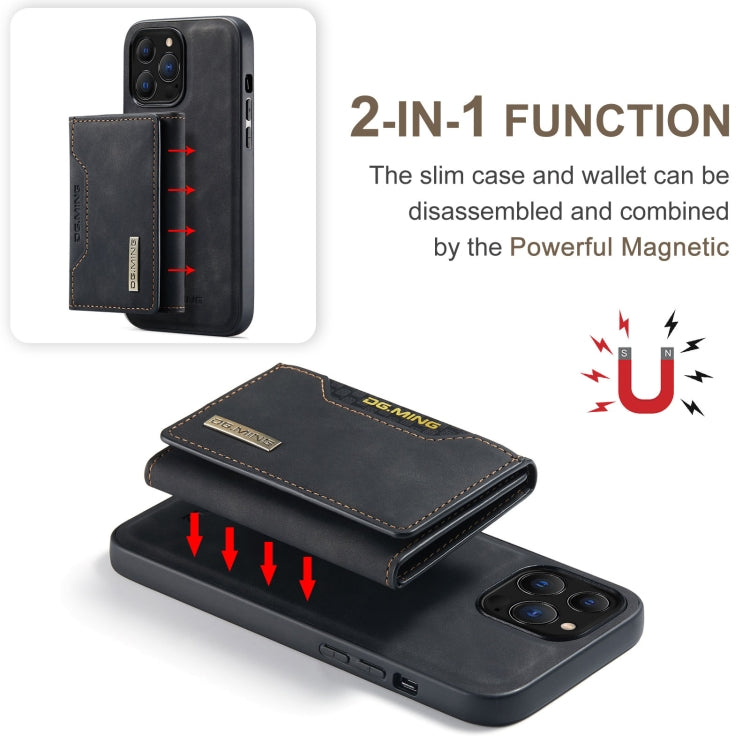 For iPhone 13 Pro DG.MING M2 Series 3-Fold Card Bag Shockproof Case with Wallet & Holder Function (Black) - HoMEdemic™ 