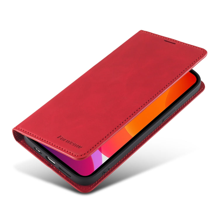 For iPhone 13 Pro Forwenw Dream Series Magnetic Oil Edge Horizontal Flip Leather Case with Holder & Card Slot & Photo Frame & Wallet (Red) - HoMEdemic™ 