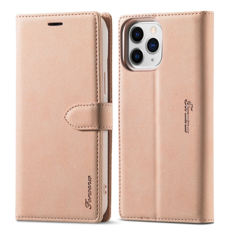 For iPhone 13 Pro Forwenw F1 Series Matte Strong Magnetism Horizontal Flip Leather Case with Holder & Card Slots & Wallet & Photo Frame (Rose Gold) - HoMEdemic™ 