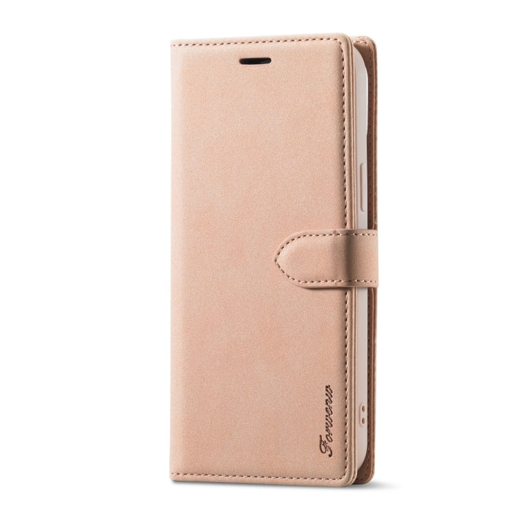 For iPhone 13 Pro Forwenw F1 Series Matte Strong Magnetism Horizontal Flip Leather Case with Holder & Card Slots & Wallet & Photo Frame (Rose Gold) - HoMEdemic™ 