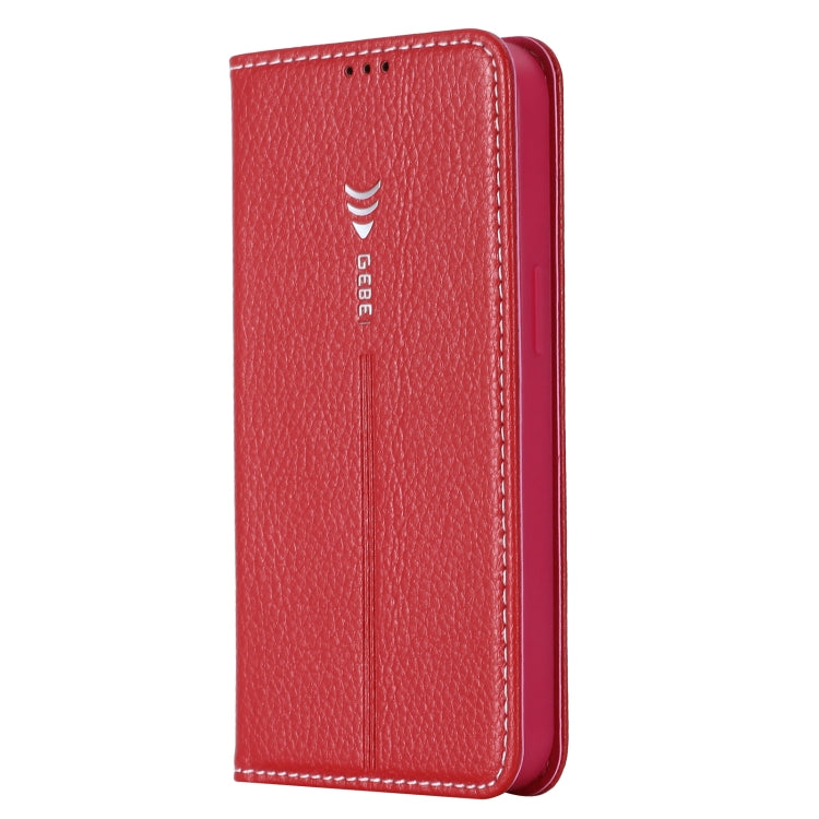 For iPhone 13 Pro GEBEI PU+TPU Horizontal Flip Protective Case with Holder & Card Slots (Rose Red) - HoMEdemic™ 
