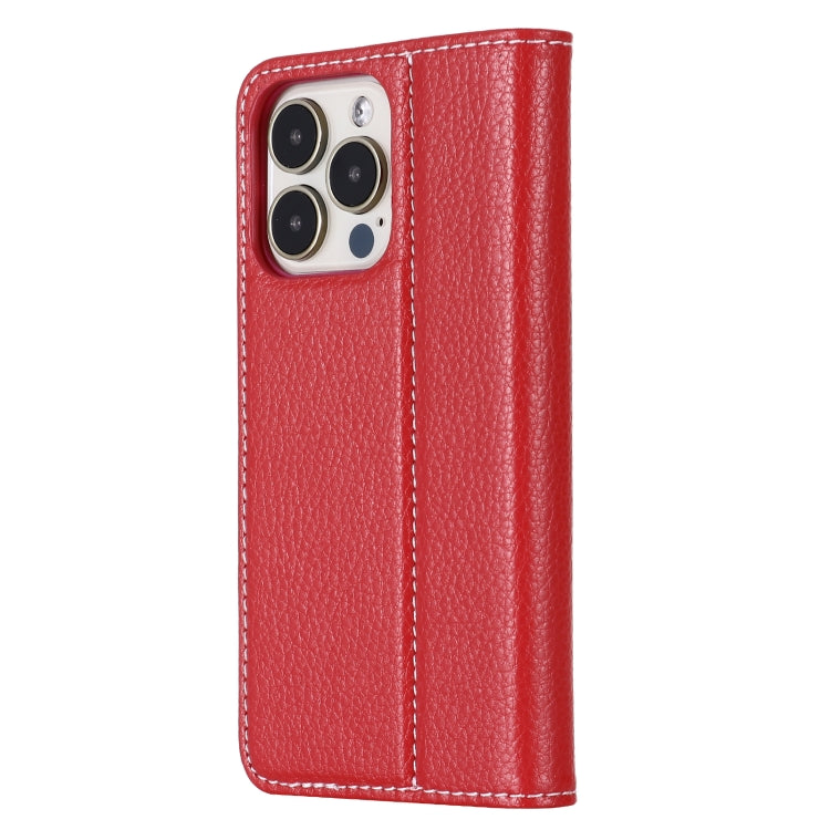 For iPhone 13 Pro GEBEI PU+TPU Horizontal Flip Protective Case with Holder & Card Slots (Rose Red) - HoMEdemic™ 