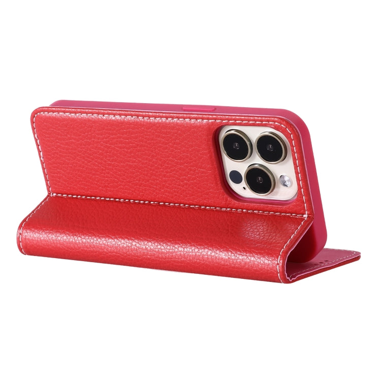 For iPhone 13 Pro GEBEI PU+TPU Horizontal Flip Protective Case with Holder & Card Slots (Rose Red) - HoMEdemic™ 