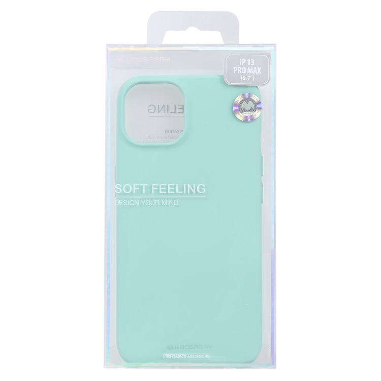For iPhone 13 Pro GOOSPERY SOFT FEELING Liquid TPU Shockproof Soft Case (Mint Green) - HoMEdemic™ 