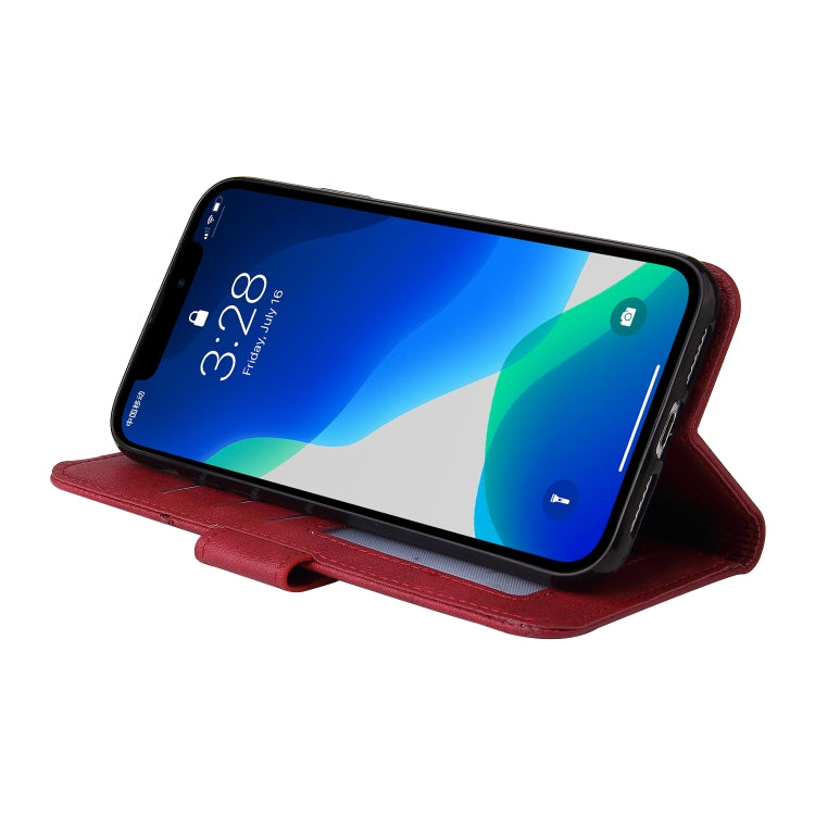 For iPhone 13 Pro GQUTROBE Right Angle Leather Phone Case (Red) - HoMEdemic™ 