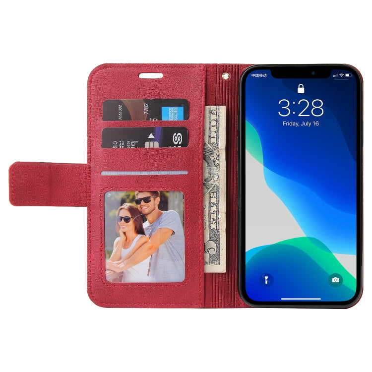For iPhone 13 Pro GQUTROBE Right Angle Leather Phone Case (Red) - HoMEdemic™ 