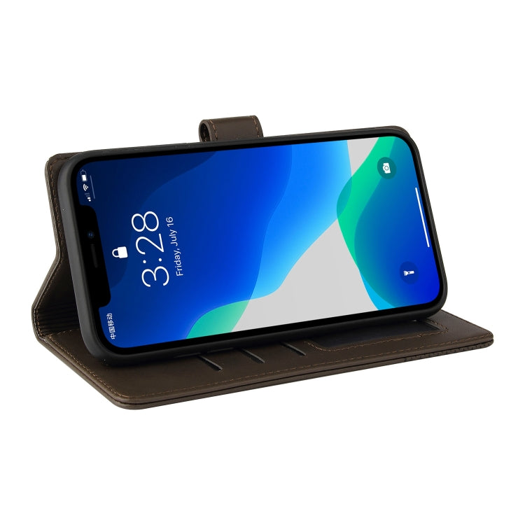 For iPhone 13 Pro GQUTROBE Skin Feel Magnetic Leather Phone Case (Brown) - HoMEdemic™ 
