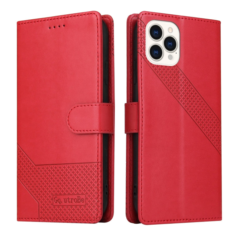 For iPhone 13 Pro GQUTROBE Skin Feel Magnetic Leather Phone Case (Red) - HoMEdemic™ 