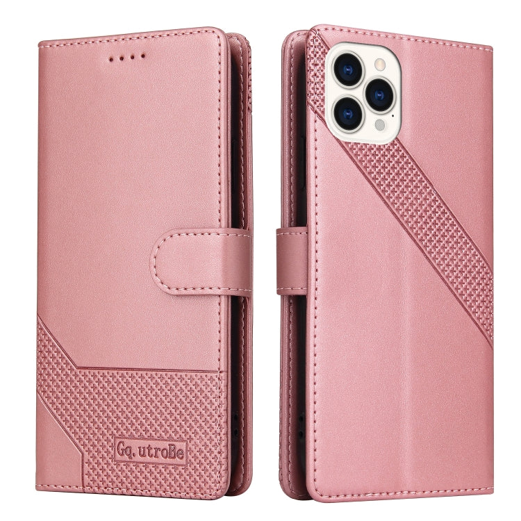 For iPhone 13 Pro GQUTROBE Skin Feel Magnetic Leather Phone Case (Rose Gold) - HoMEdemic™ 