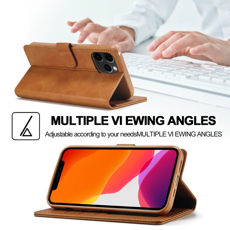 For iPhone 13 Pro LC.IMEEKE Calf Texture Horizontal Flip Leather Case with Holder & Card Slots & Wallet (Yellow) - HoMEdemic™ 