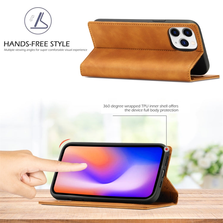 For iPhone 13 Pro LC.IMEEKE Strong Magnetic PU + Matte TPU Horizontal Flip Leather Case with Holder & Card Slots & Wallet (Brown) - HoMEdemic™ 
