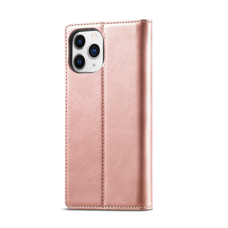 For iPhone 13 Pro LC.IMEEKE Strong Magnetic PU + Matte TPU Horizontal Flip Leather Case with Holder & Card Slots & Wallet (Rose Gold) - HoMEdemic™ 