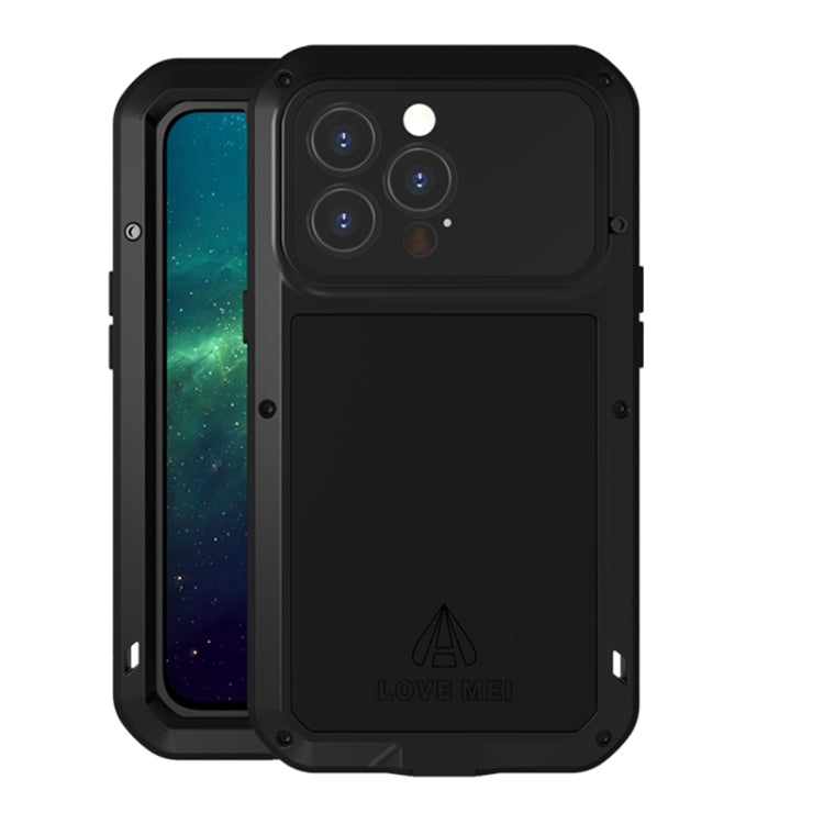 For iPhone 13 Pro LOVE MEI Metal Shockproof Life Waterproof Dustproof Protective Phone Case (Black) - HoMEdemic™ 