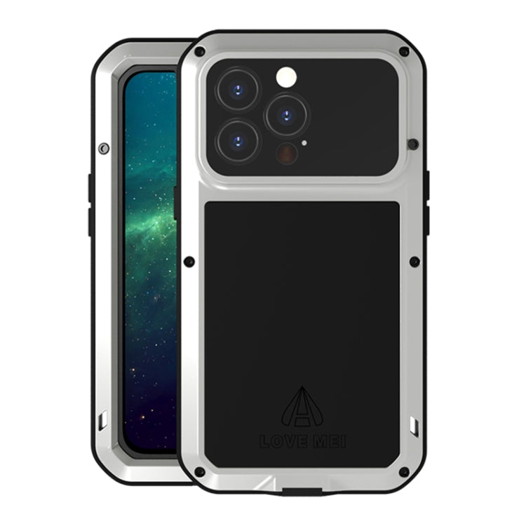 For iPhone 13 Pro LOVE MEI Metal Shockproof Life Waterproof Dustproof Protective Phone Case (Silver) - HoMEdemic™ 