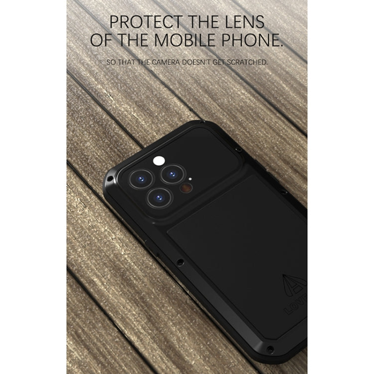 For iPhone 13 Pro LOVE MEI Metal Shockproof Life Waterproof Dustproof Protective Phone Case (Yellow) - HoMEdemic™ 