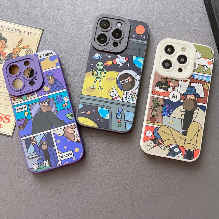 For iPhone 13 Pro Liquid Angel Eyes Bearded TPU Phone Case(Purple) - HoMEdemic™ 