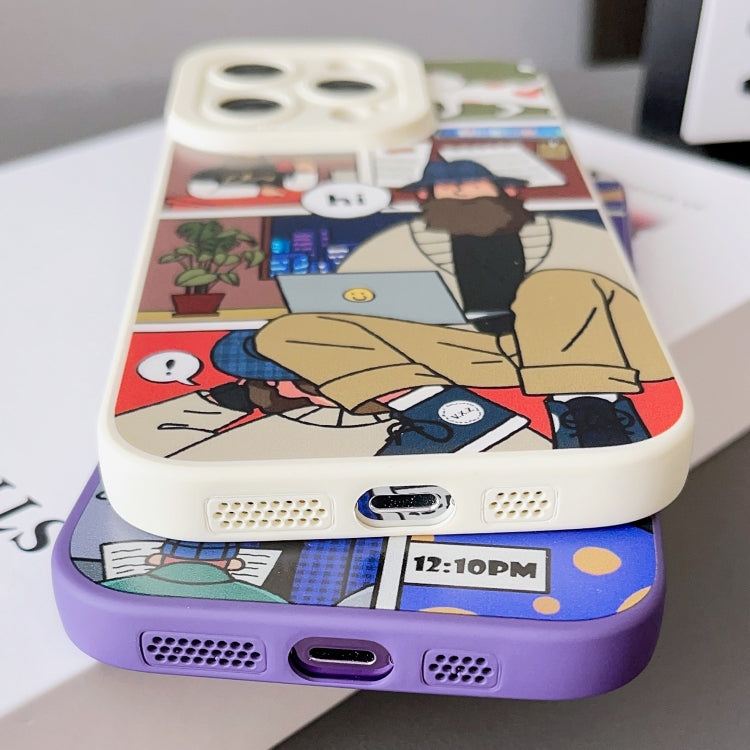 For iPhone 13 Pro Liquid Angel Eyes Bearded TPU Phone Case(Purple) - HoMEdemic™ 