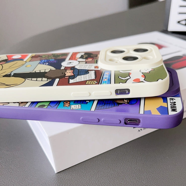 For iPhone 13 Pro Liquid Angel Eyes Bearded TPU Phone Case(Purple) - HoMEdemic™ 