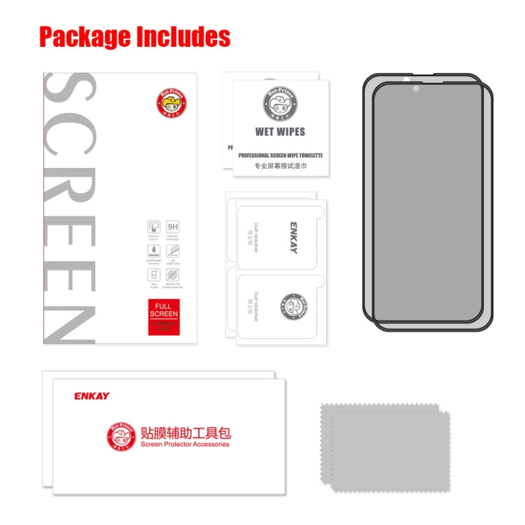 For iPhone 13 Pro Max 2pcs ENKAY Hat-Prince Full Coverage Anti-drop Privacy Screen Protector Anti-spy Tempered Glass Film - HoMEdemic™ 