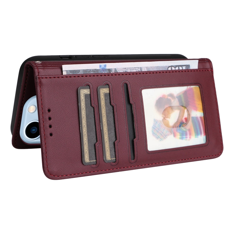 For iPhone 13 Pro Max BETOPNICE BN-005 2 in 1 Detachable Imitate Genuine Leather Phone Case(Wine Red) - HoMEdemic™ 