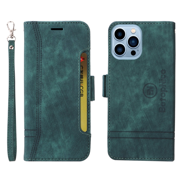 For iPhone 13 Pro Max BETOPNICE Dual-side Buckle Leather Phone Case(Green) - HoMEdemic™ 