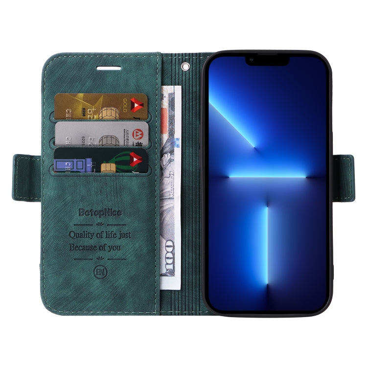 For iPhone 13 Pro Max BETOPNICE Dual-side Buckle Leather Phone Case(Green) - HoMEdemic™ 