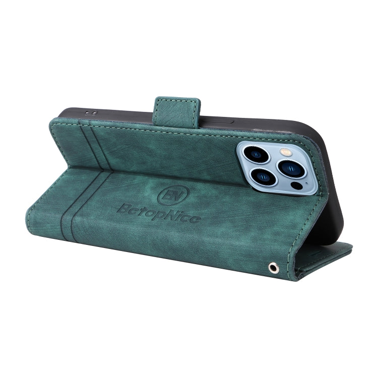 For iPhone 13 Pro Max BETOPNICE Dual-side Buckle Leather Phone Case(Green) - HoMEdemic™ 