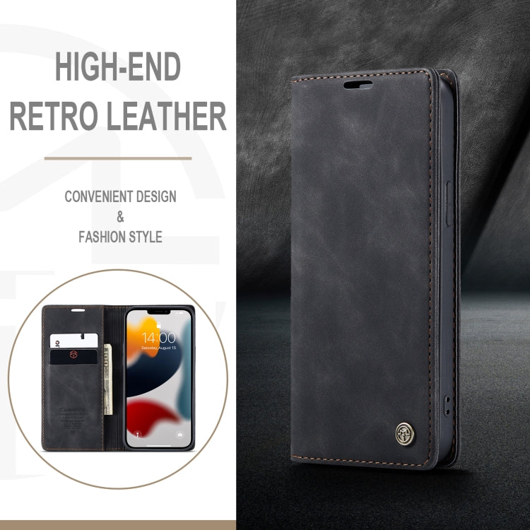 For iPhone 13 Pro Max CaseMe-013 Multifunctional Retro Frosted Horizontal Flip Leather Case with Card Slot & Holder & Wallet (Black) - HoMEdemic™ 