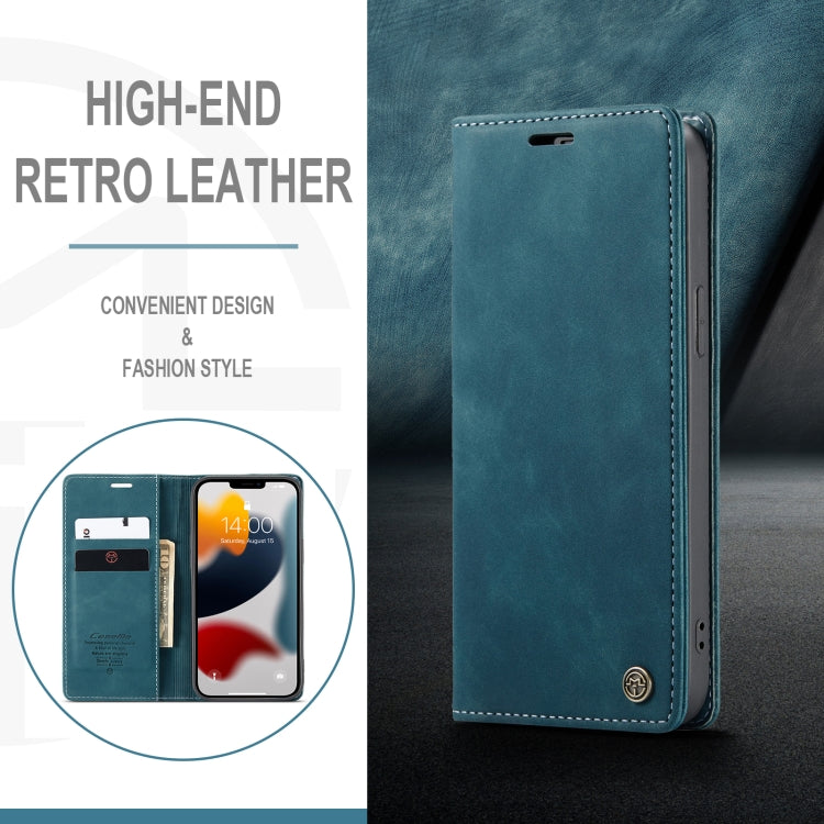 For iPhone 13 Pro Max CaseMe-013 Multifunctional Retro Frosted Horizontal Flip Leather Case with Card Slot & Holder & Wallet (Blue) - HoMEdemic™ 