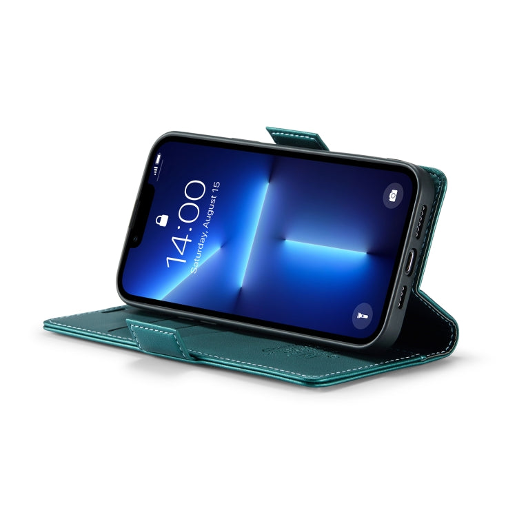 For iPhone 13 Pro Max CaseMe 023 Butterfly Buckle Litchi Texture RFID Anti-theft Leather Phone Case(Pearly Blue) - HoMEdemic™ 