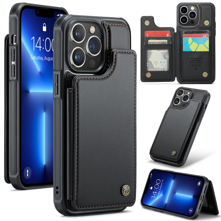 For iPhone 13 Pro Max CaseMe C22 Card Slots Holder RFID Anti-theft Phone Case(Black) - HoMEdemic™ 