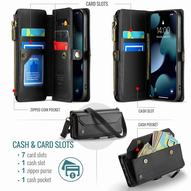 For iPhone 13 Pro Max CaseMe C36 Card Slots Zipper Wallet RFID Anti-theft Leather Phone Case(Black) - HoMEdemic™ 