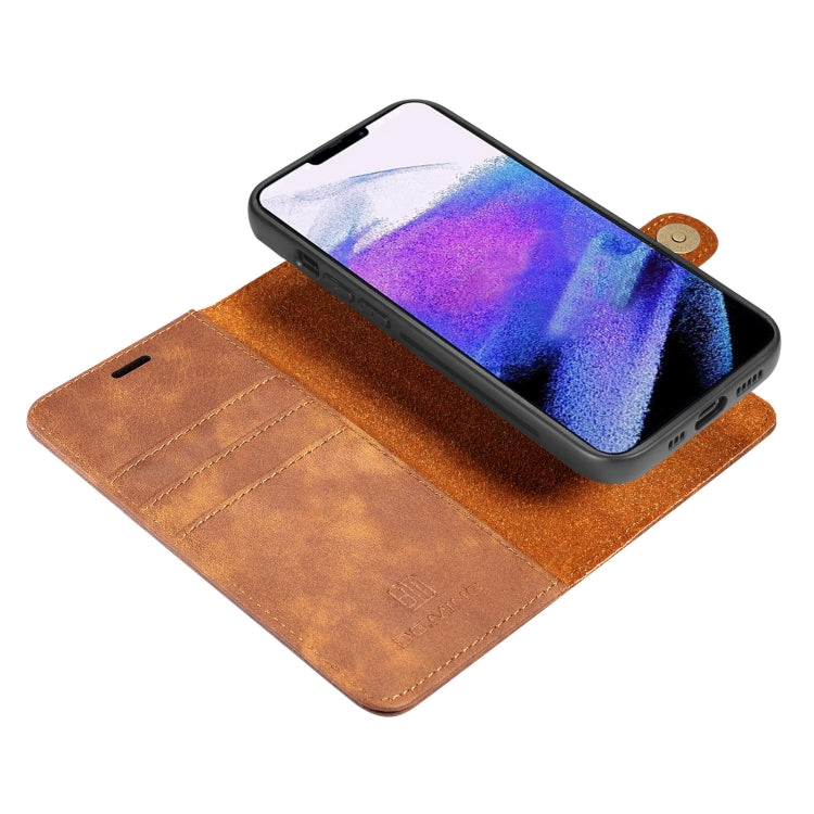 For iPhone 13 Pro Max DG.MING Crazy Horse Texture Flip Detachable Magnetic Leather Case with Holder & Card Slots & Wallet (Brown) - HoMEdemic™ 