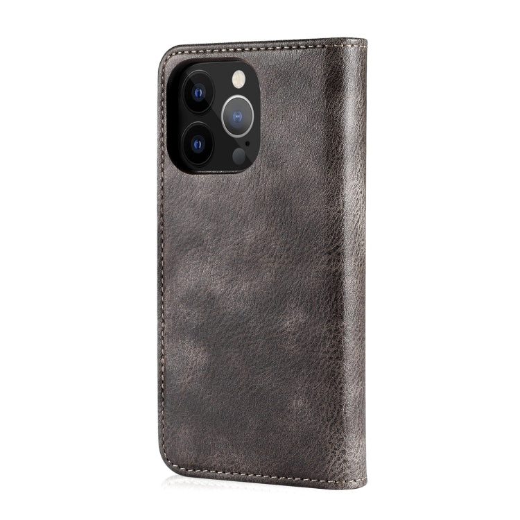 For iPhone 13 Pro Max DG.MING Crazy Horse Texture Flip Detachable Magnetic Leather Case with Holder & Card Slots & Wallet (Grey) - HoMEdemic™ 