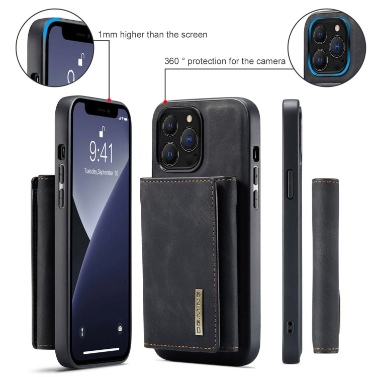 For iPhone 13 Pro Max DG.MING M1 Series 3-Fold Multi Card Wallet Shockproof Case with Holder Function (Black) - HoMEdemic™ 