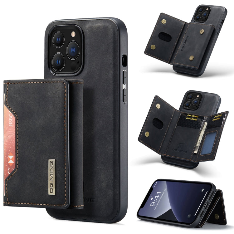 For iPhone 13 Pro Max DG.MING M2 Series 3-Fold Card Bag Shockproof Case with Wallet & Holder Function (Black) - HoMEdemic™ 