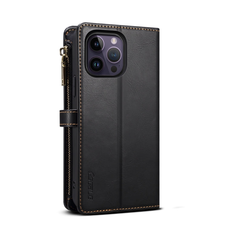 For iPhone 13 Pro Max ESEBLE Star Series Lanyard Zipper Wallet RFID Leather Case(Black) - HoMEdemic™ 