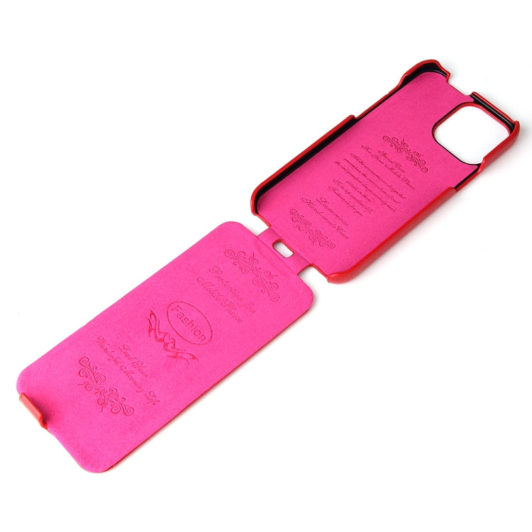 For iPhone 13 Pro Max Fierre Shann Retro Oil Wax Texture Vertical Flip PU Leather Case (Red) - HoMEdemic™ 