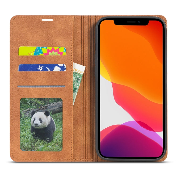 For iPhone 13 Pro Max Forwenw Dream Series Magnetic Oil Edge Horizontal Flip Leather Case with Holder & Card Slot & Photo Frame & Wallet (Brown) - HoMEdemic™ 