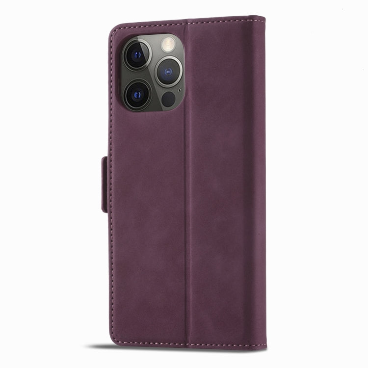 For iPhone 13 Pro Max Forwenw Dual-side Buckle Leather Phone Case (Wine Red) - HoMEdemic™ 