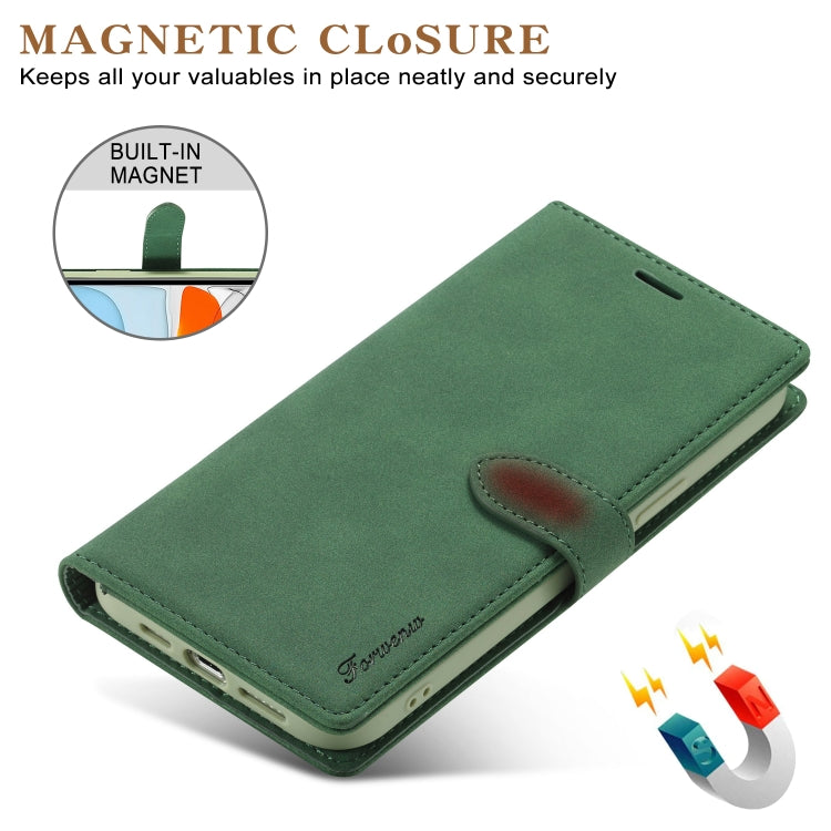 For iPhone 13 Pro Max Forwenw F1 Series Matte Strong Magnetism Horizontal Flip Leather Case with Holder & Card Slots & Wallet & Photo Frame (Green) - HoMEdemic™ 
