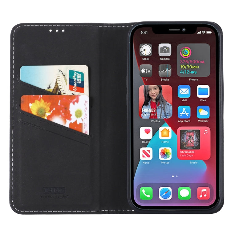 For iPhone 13 Pro Max GEBEI PU+TPU Horizontal Flip Protective Case with Holder & Card Slots (Black) - HoMEdemic™ 